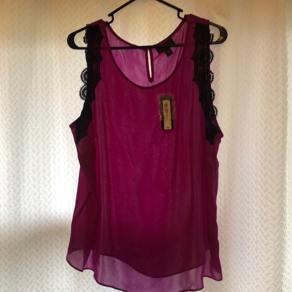 Worthington Lace Trimmed Top